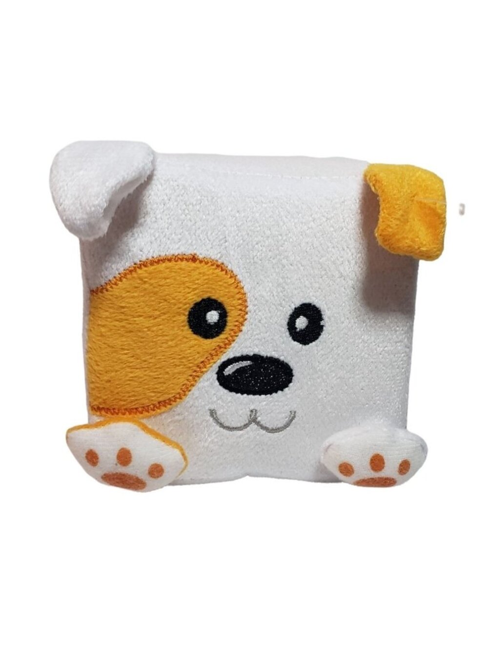 NANCO Spotted White Puppy Plush Cube Shaped 5.5" Baby Toddler Stuffed Animal New